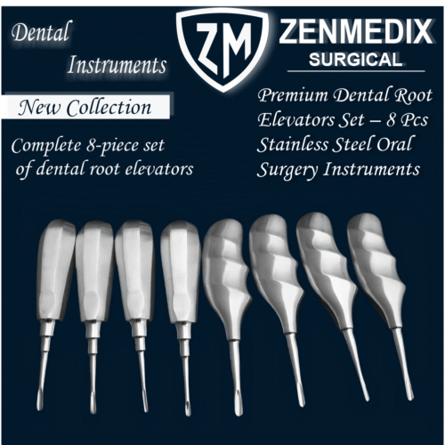 Premium Dental Root Elevators Set _ 8 Pcs Premium Dental Root Elevators Set – 8 Pcs Stainless Steel Oral Surgery Instruments